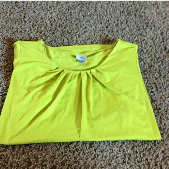 Worthington Lime Green Pleated Short Sleeve Shirt, 3X - Picture 1 of 5